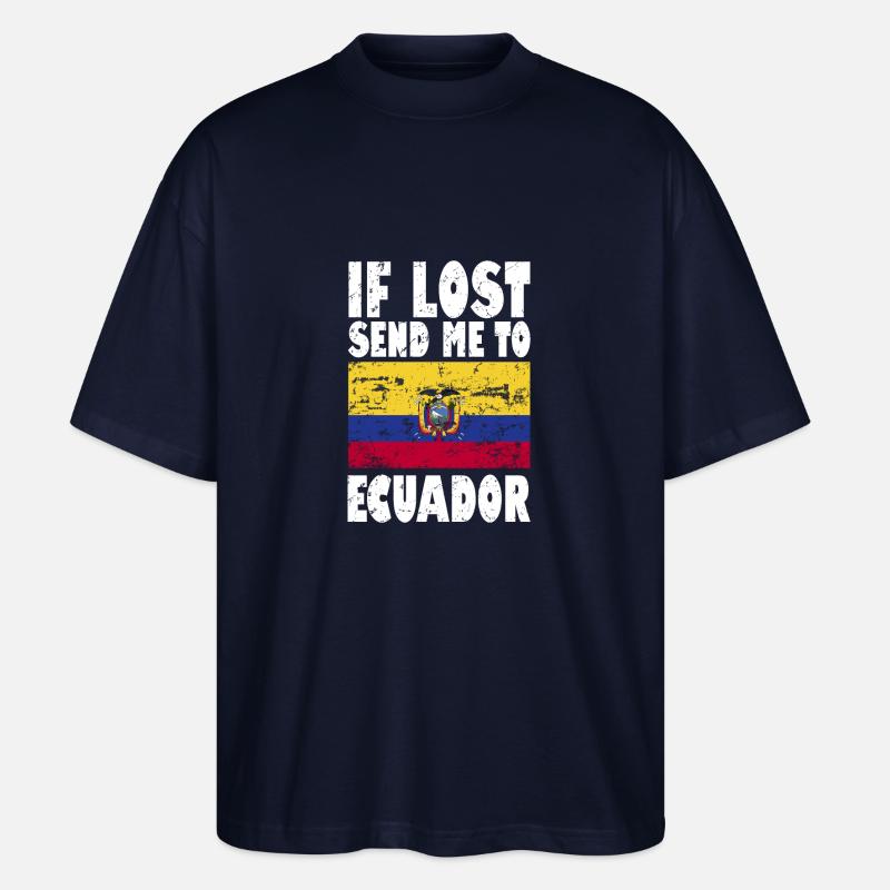 Ecuador Flagge Spruch - Stanley/Stella Oversized Unisex Bio T-Shirt Blaster 2.0 - Navy