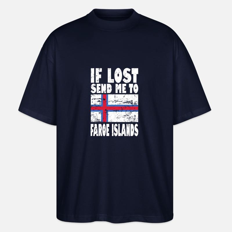 Drapeau des îles Féroé - T-shirt bio Blaster 2.0 coupe oversize Stanley/Stella Unisexe - marine