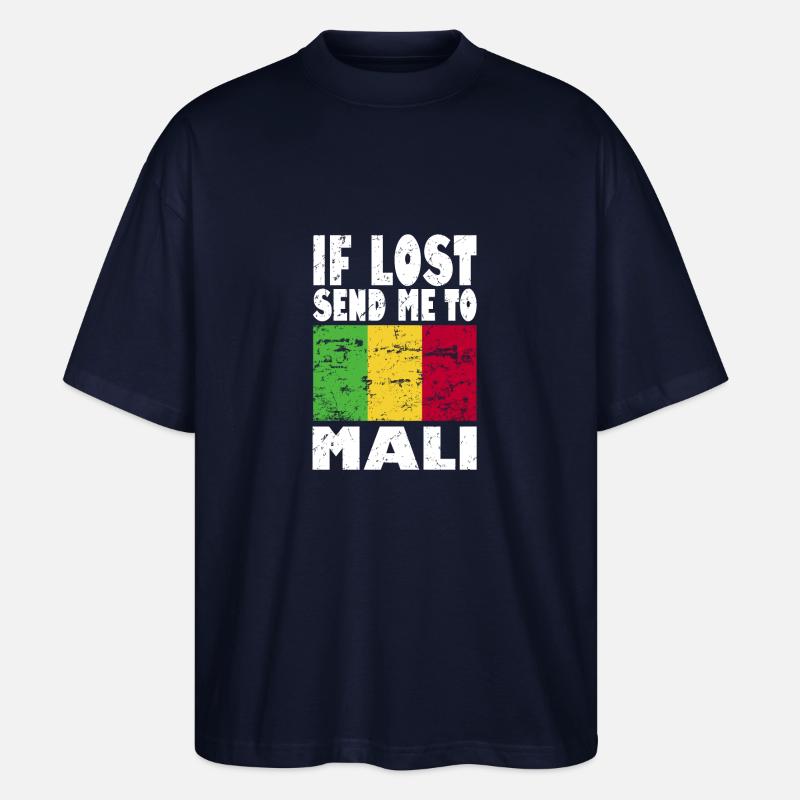 Mali Flagge Spruch - Stanley/Stella Oversized Unisex Bio T-Shirt Blaster 2.0 - Navy