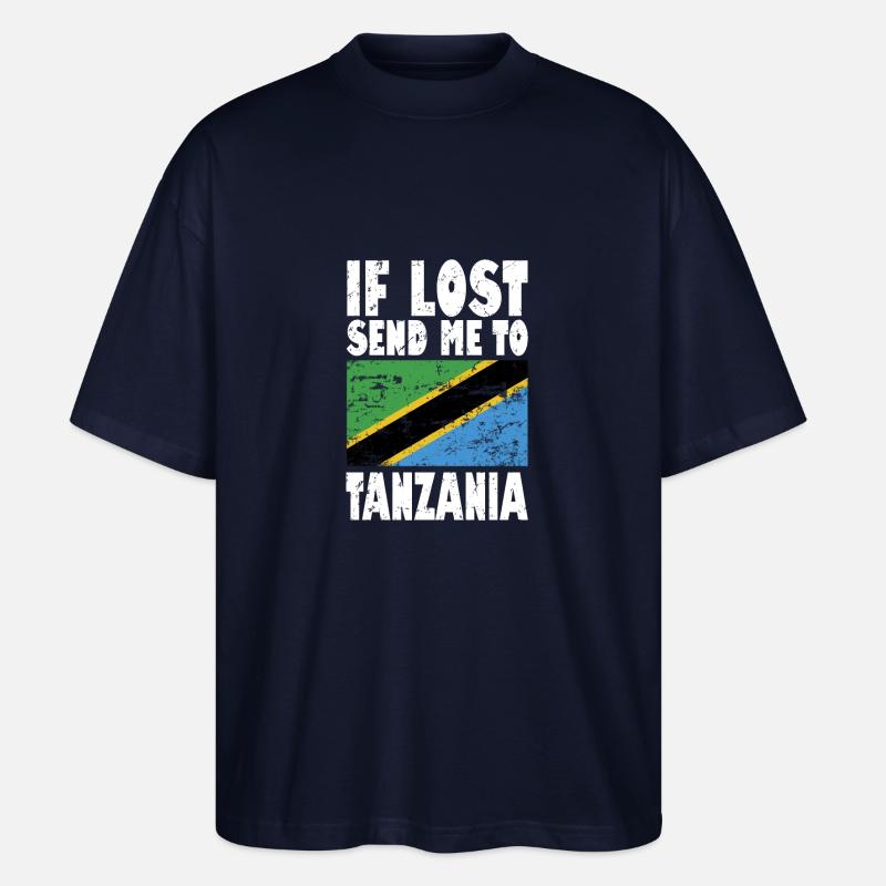 Tanzania Flagge Spruch - Stanley/Stella Oversized Unisex Bio T-Shirt Blaster 2.0 - Navy