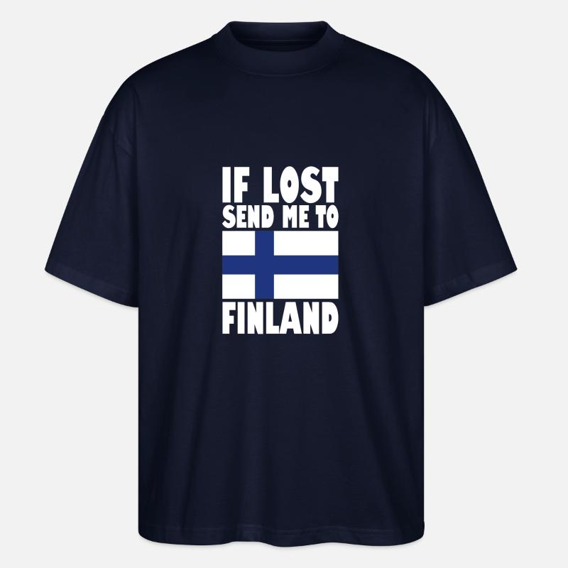 Finnland Flagge Spruch - Stanley/Stella Oversized Unisex Bio T-Shirt Blaster 2.0 - Navy