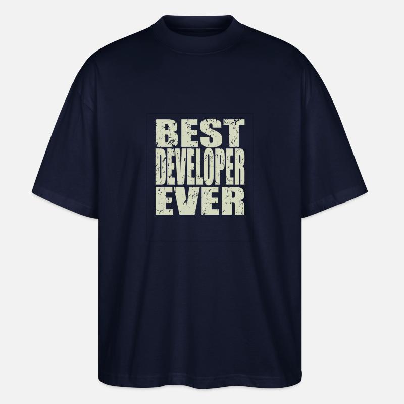 Best Developer ever Developer Gift - Stanley/Stella Oversized Unisex Organic T-shirt Blaster 2.0 - navy