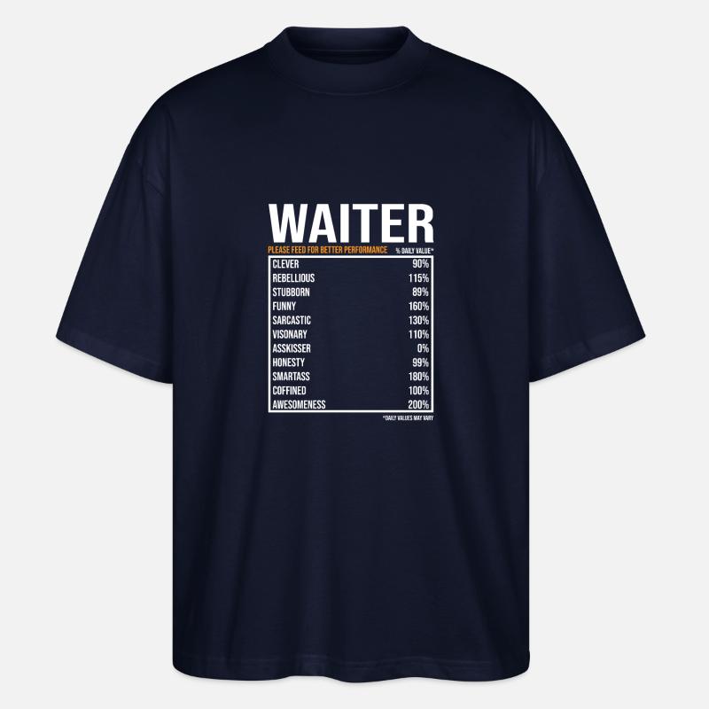 Kellner Spruch Kellner Geschenk - Stanley/Stella Oversized Unisex Bio T-Shirt Blaster 2.0 - Navy