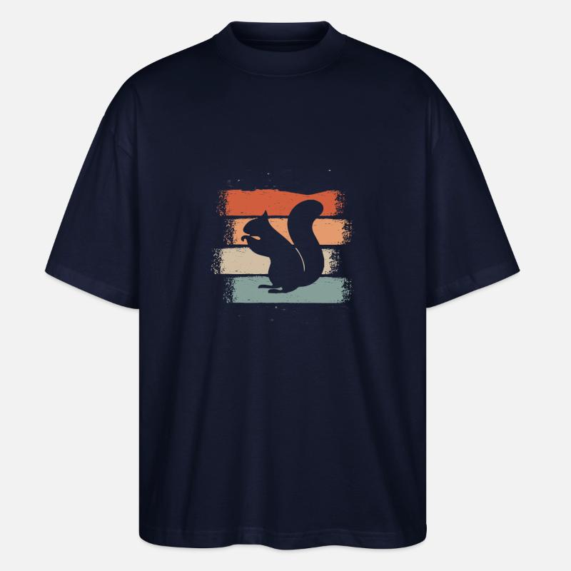 Eichhörnchen Baumhörnchen Retro - Stanley/Stella Oversized Unisex Bio T-Shirt Blaster 2.0 - Navy