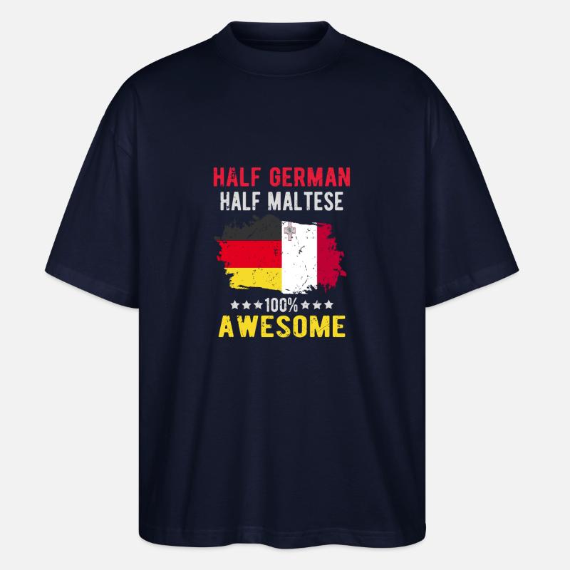 Half German half Mateser - Stanley/Stella Oversized Unisex Organic T-shirt Blaster 2.0 - navy