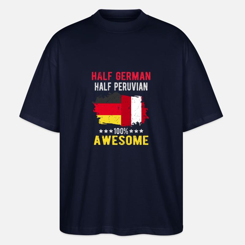 Halb Deutsch Halb Peruaner - Stanley/Stella Oversized Unisex Bio T-Shirt Blaster 2.0 - Navy