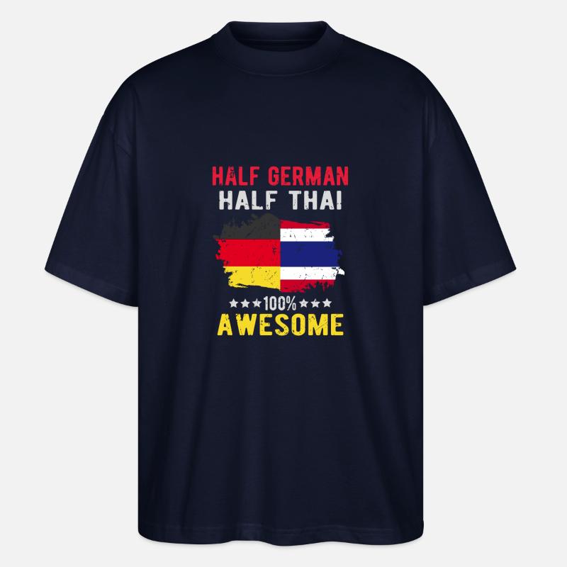 Moitié allemand moitié thaïlandais - T-shirt bio Blaster 2.0 coupe oversize Stanley/Stella Unisexe - marine