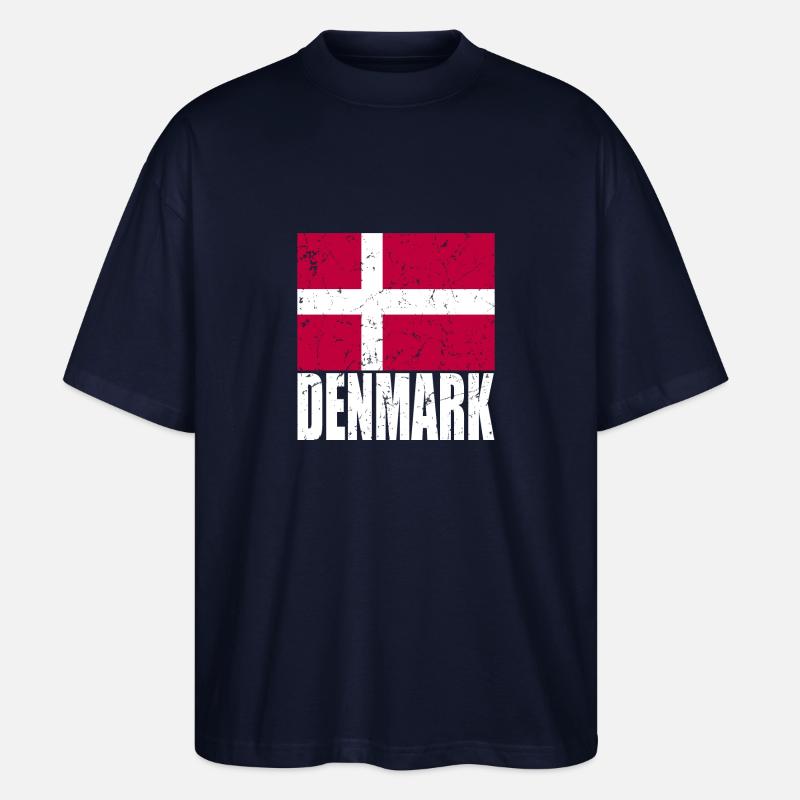 Drapeau du Danemark - T-shirt bio Blaster 2.0 coupe oversize Stanley/Stella Unisexe - marine