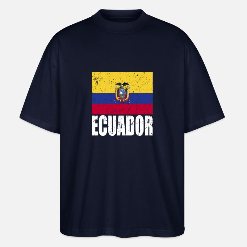 Drapeau de l’Équateur - T-shirt bio Blaster 2.0 coupe oversize Stanley/Stella Unisexe - marine