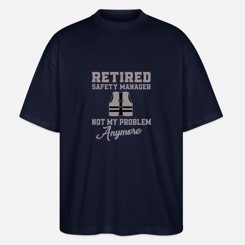 Retired Security Manager - Stanley/Stella Oversized Unisex Organic T-shirt Blaster 2.0 - navy