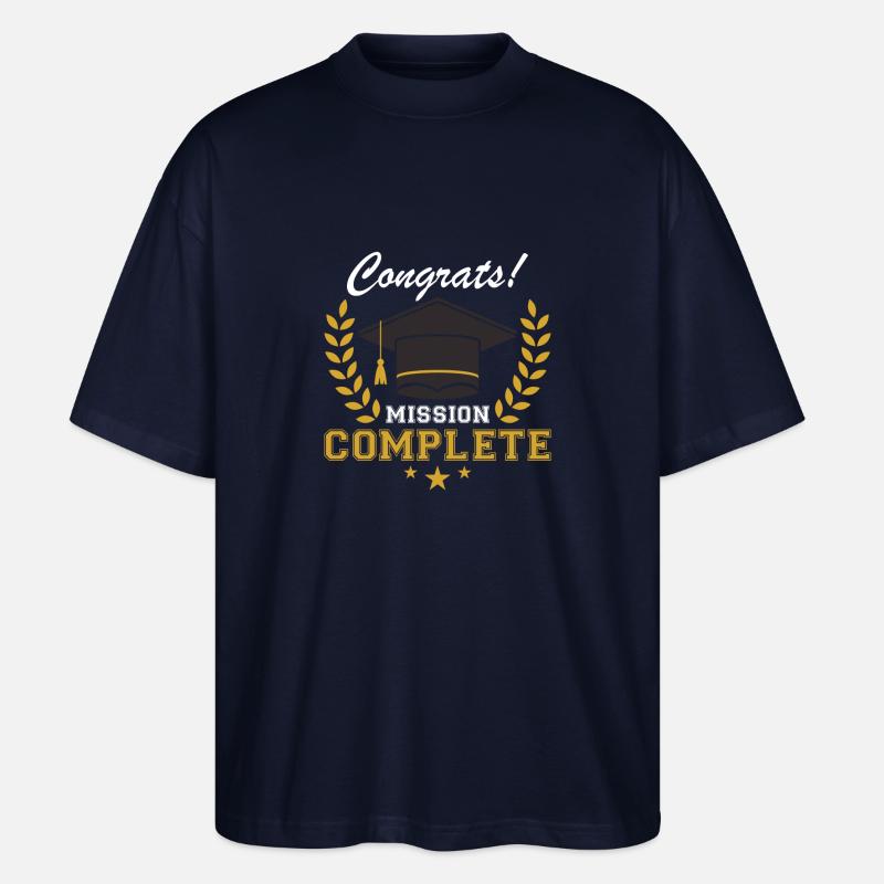 Studienabschluss Gratulationen Mission - Stanley/Stella Oversized Unisex Bio T-Shirt Blaster 2.0 - Navy
