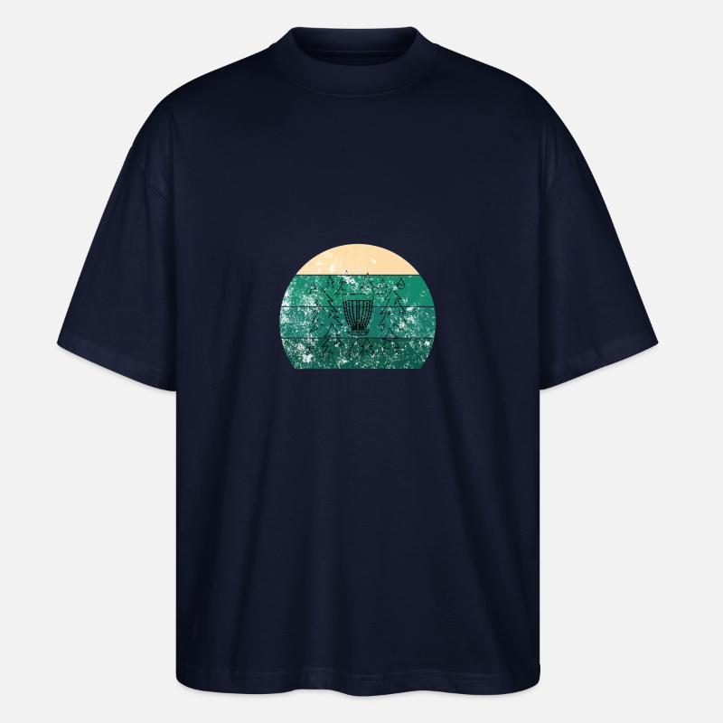 Disc Golf Korb Retro - Stanley/Stella Oversized Unisex Bio T-Shirt Blaster 2.0 - Navy