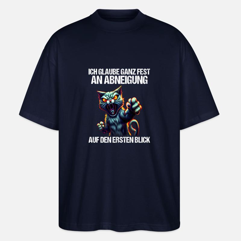 Katze Kätzchen Katzenhalter Katzen Sarkasmus - Stanley/Stella Oversized Unisex Bio T-Shirt Blaster 2.0 - Navy