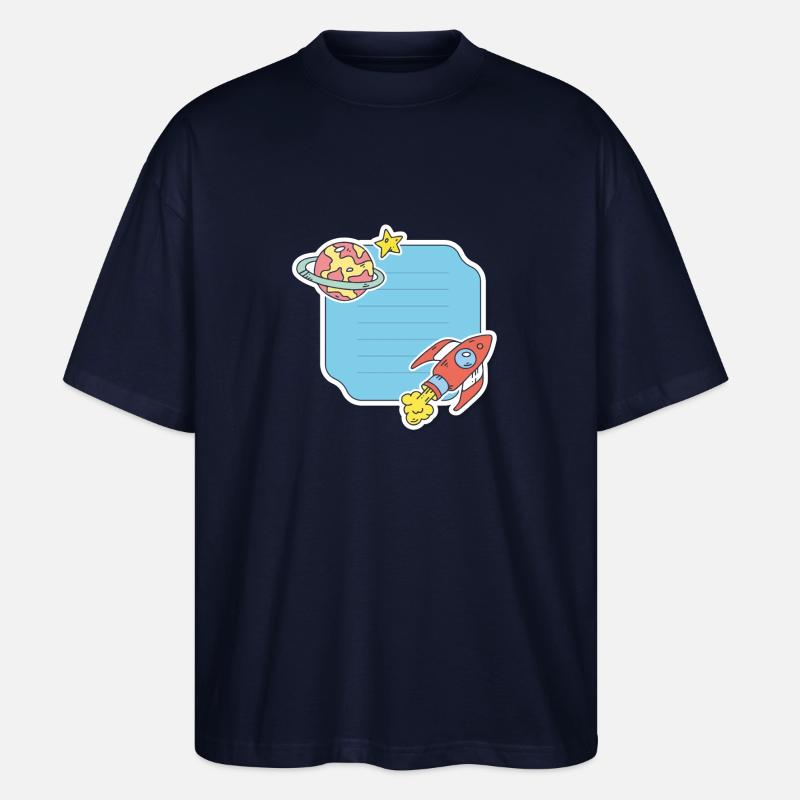 Personalisierbare Schulanfangsaufkleber - Stanley/Stella Oversized Unisex Bio T-Shirt Blaster 2.0 - Navy