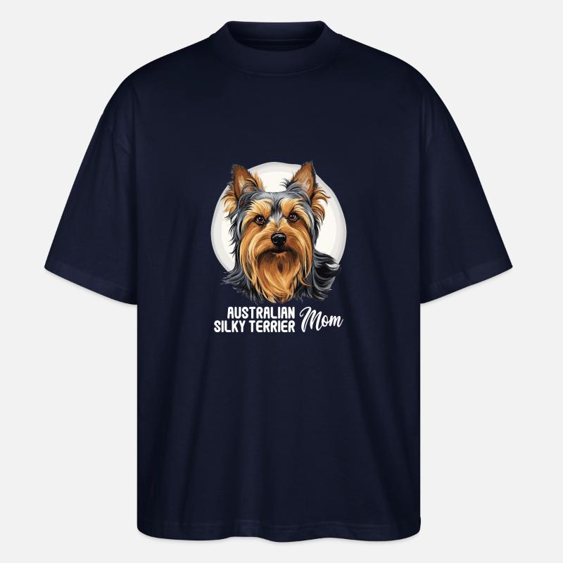 Australian Silky Terrier - Stanley/Stella Oversized Unisex Bio T-Shirt Blaster 2.0 - Navy