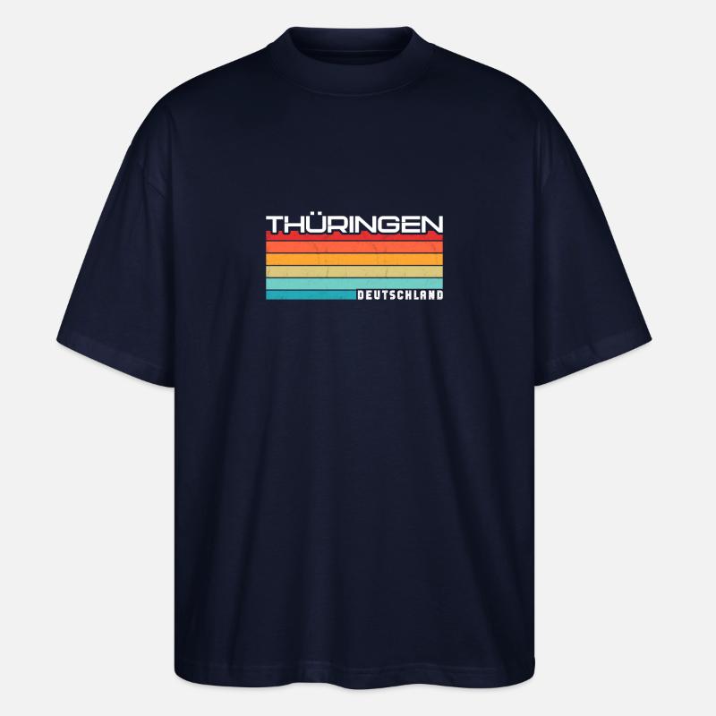 Thüringer Thüringerin Thüringen - Stanley/Stella Oversized Unisex Bio T-Shirt Blaster 2.0 - Navy