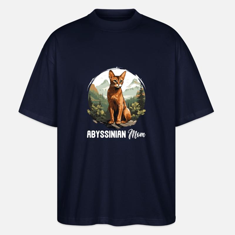 Abyssinian Cat Abessinierkatze - Stanley/Stella Oversized Unisex Bio T-Shirt Blaster 2.0 - Navy