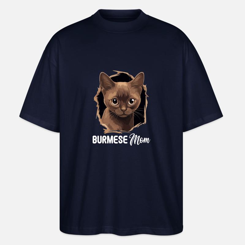 Chat birman Birmanie Katze - T-shirt bio Blaster 2.0 coupe oversize Stanley/Stella Unisexe - marine