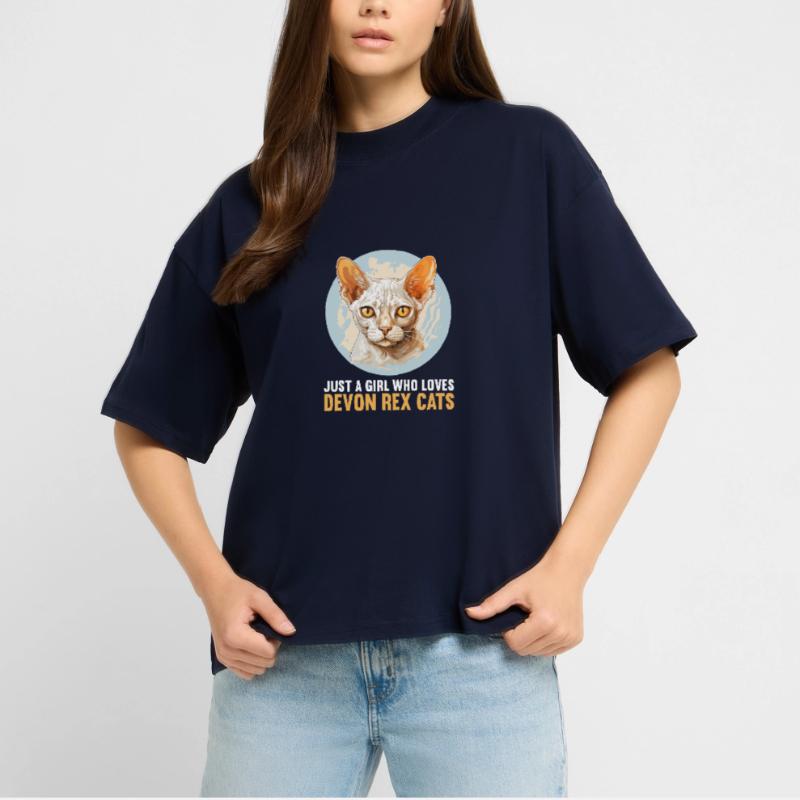 Devon Rex Kitten Devon Rex Cat Stanley/Stella Oversized Unisex Organic T-shirt Blaster 2.0
