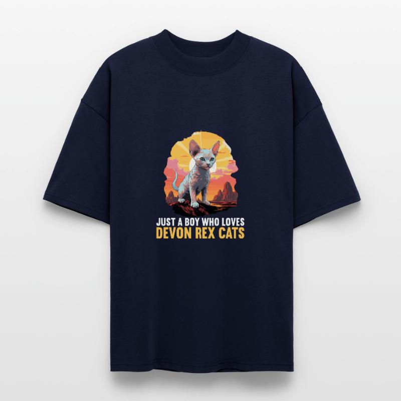 Devon Rex Kitten Devon Rex Cat Stanley/Stella Oversized Unisex Organic T-shirt Blaster 2.0