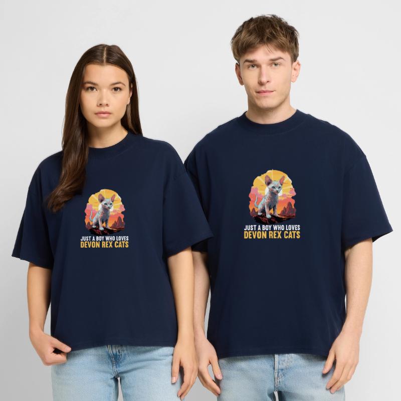 Devon Rex Kitten Devon Rex Cat Stanley/Stella Oversized Unisex Organic T-shirt Blaster 2.0
