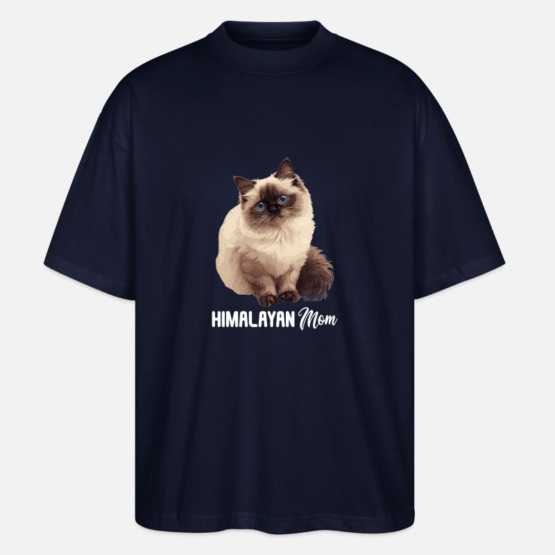Himalayan Cat Colourpoint Katze - Stanley/Stella Oversized Unisex Organic T-shirt Blaster 2.0 - navy