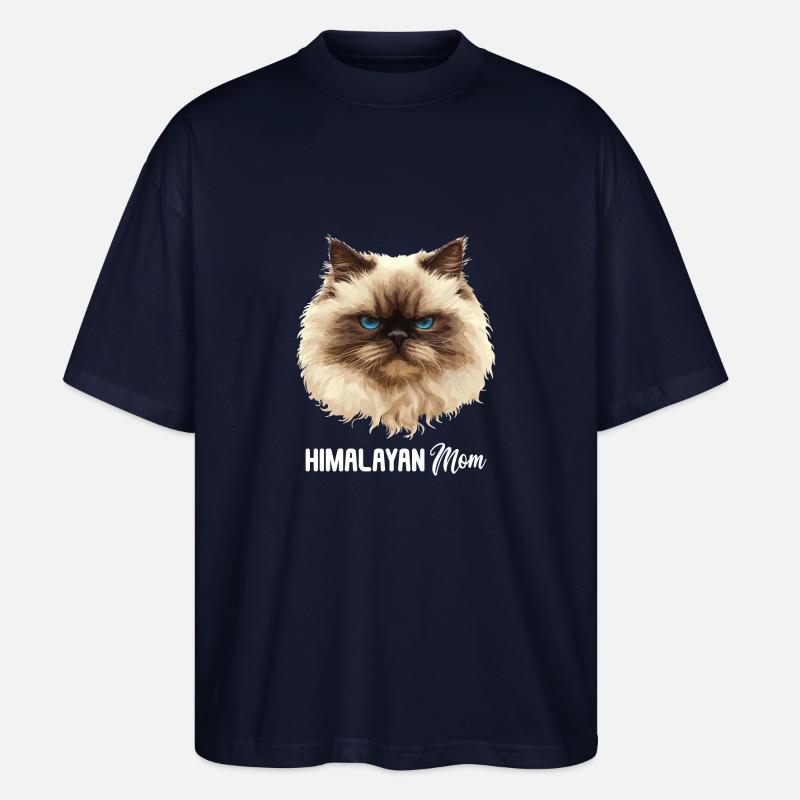 Himalayan Cat Colourpoint Katze - Stanley/Stella Oversized Unisex Organic T-shirt Blaster 2.0 - navy