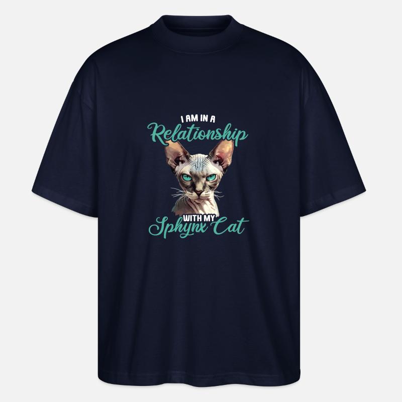 Sphynx Kätzchen Sphynx Katze - Stanley/Stella Oversized Unisex Bio T-Shirt Blaster 2.0 - Navy