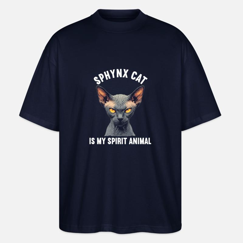 Sphynx Kätzchen Sphynx Katze - Stanley/Stella Oversized Unisex Bio T-Shirt Blaster 2.0 - Navy