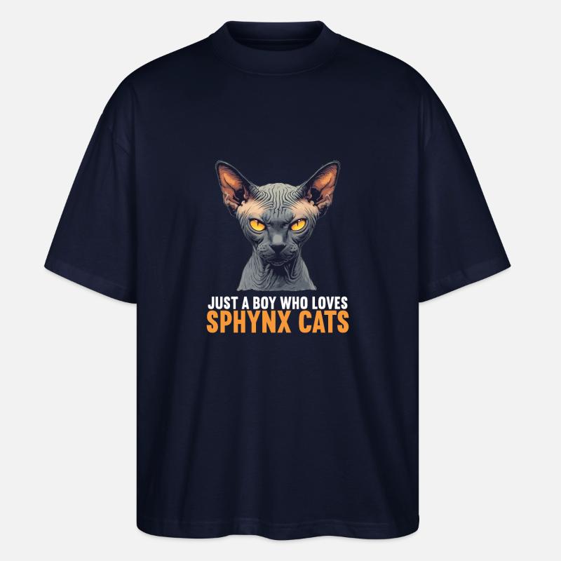 Sphynx Kätzchen Sphynx Katze - Stanley/Stella Oversized Unisex Bio T-Shirt Blaster 2.0 - Navy