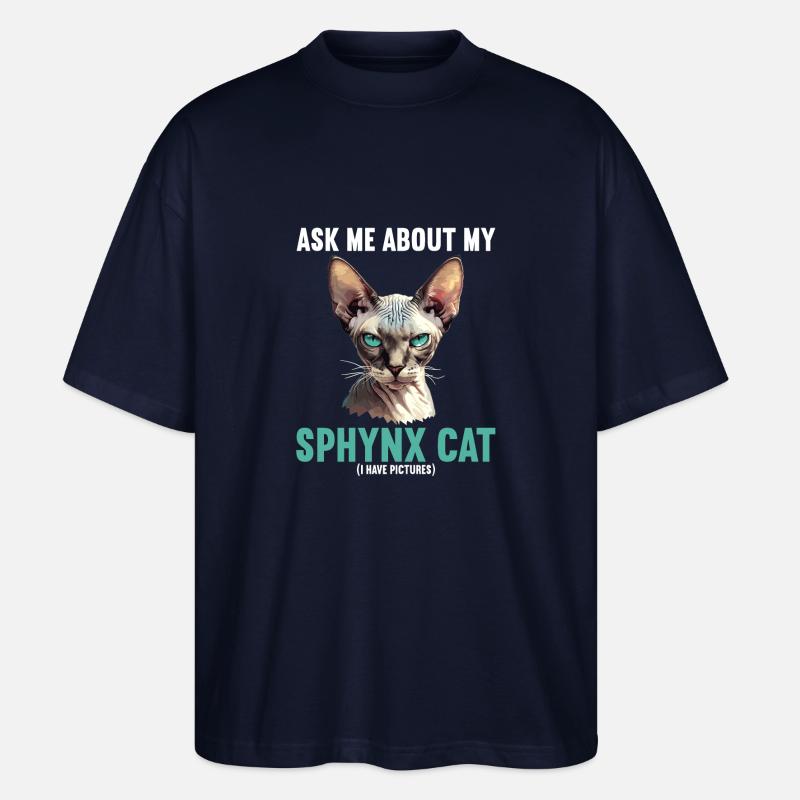 Sphynx Kätzchen Sphynx Katze - Stanley/Stella Oversized Unisex Bio T-Shirt Blaster 2.0 - Navy