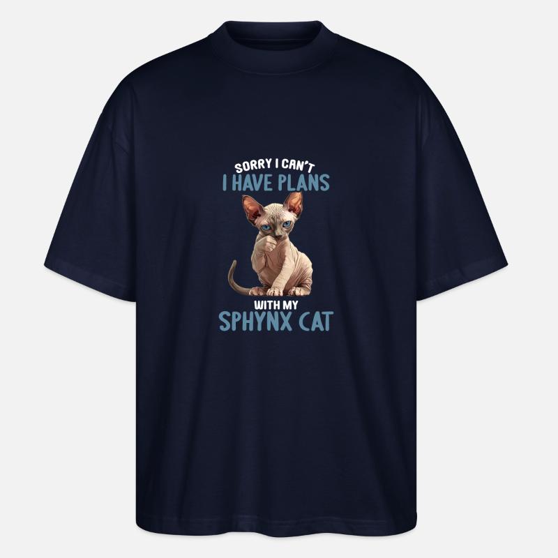 Sphynx Kätzchen Sphynx Katze - Stanley/Stella Oversized Unisex Bio T-Shirt Blaster 2.0 - Navy