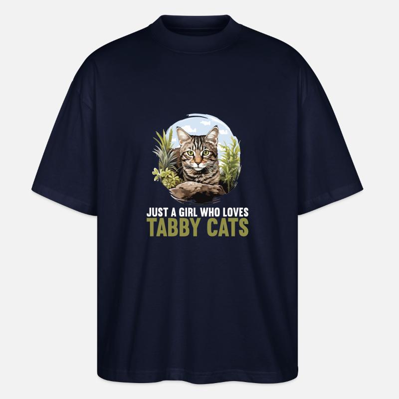 Tabby Kätzchen Tabby Katze - Stanley/Stella Oversized Unisex Bio T-Shirt Blaster 2.0 - Navy