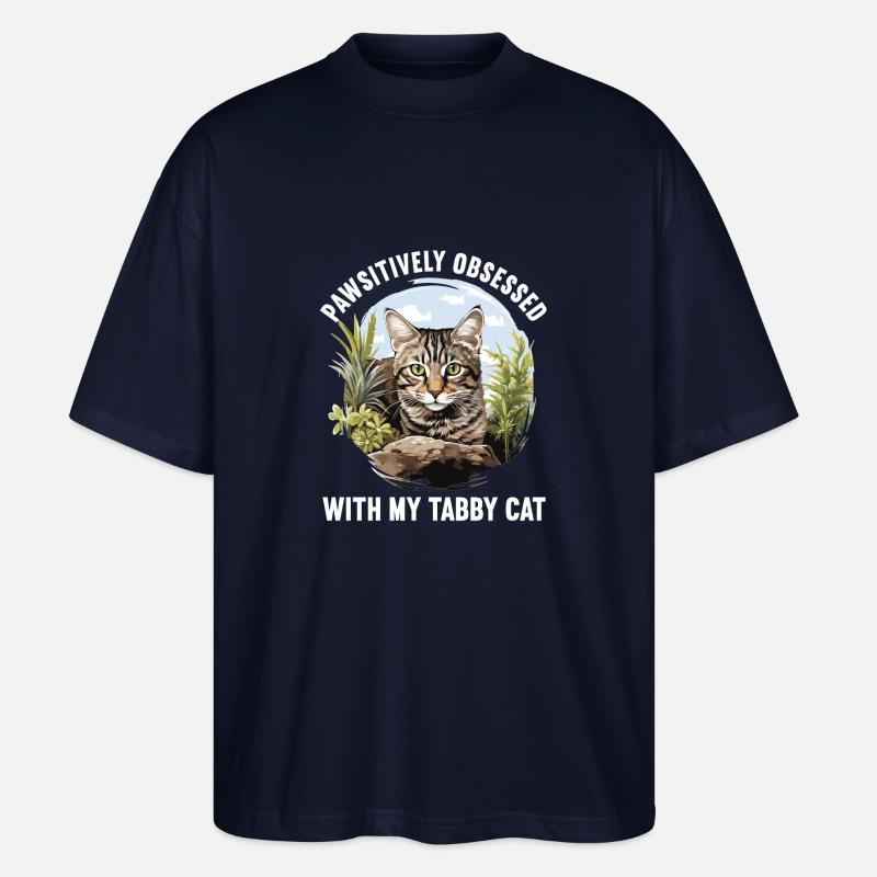 Tabby Kätzchen Tabby Katze - Stanley/Stella Oversized Unisex Bio T-Shirt Blaster 2.0 - Navy