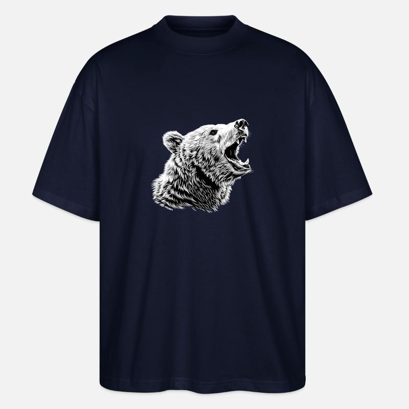 Ours Bären Bär - T-shirt bio Blaster 2.0 coupe oversize Stanley/Stella Unisexe - marine