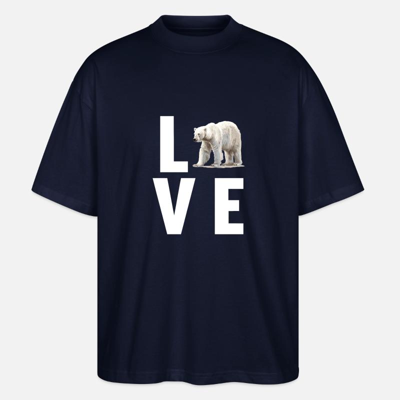 Polar Bear Eisbären Eisbär - Stanley/Stella Oversized Unisex Bio T-Shirt Blaster 2.0 - Navy