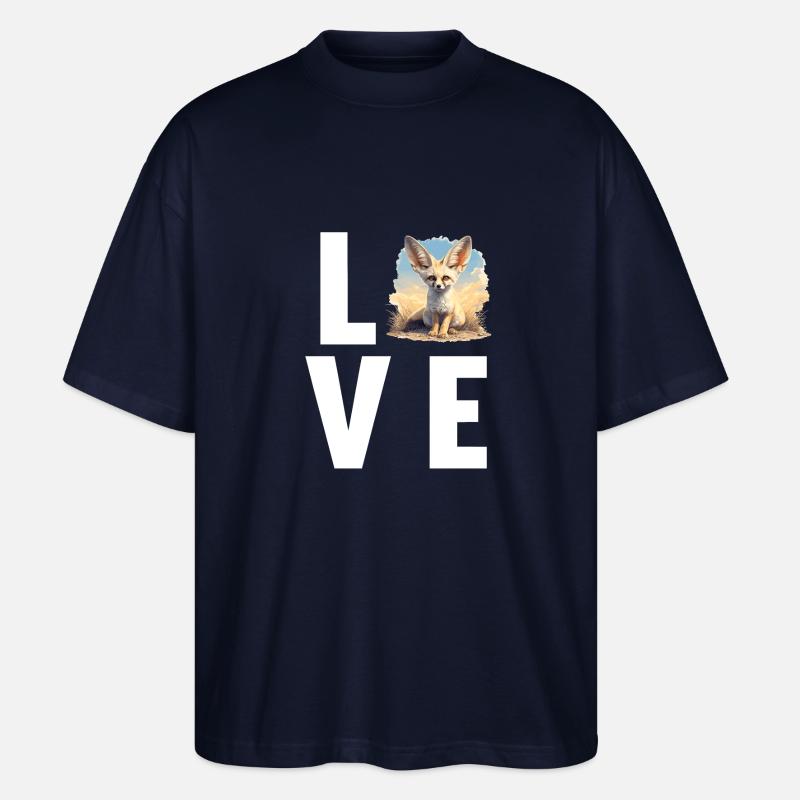 Fennec Fox Fenneks Fennek - Stanley/Stella Oversized Unisex Organic T-shirt Blaster 2.0 - navy