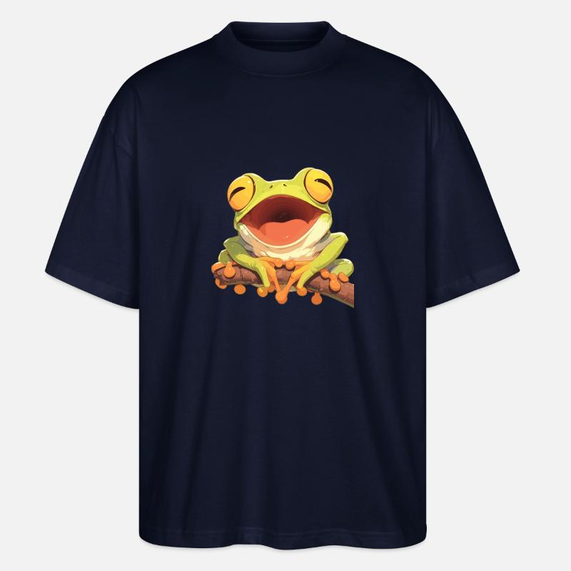 Tree Frog Laubfrösche Laubfrosch - Stanley/Stella Oversized Unisex Organic T-shirt Blaster 2.0 - navy