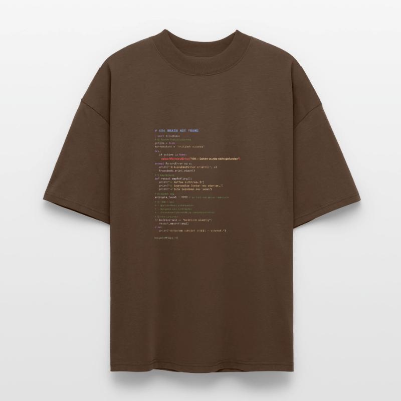 404 Brain Not Found Python Code Stanley/Stella Oversized Unisex Organic T-shirt Blaster 2.0