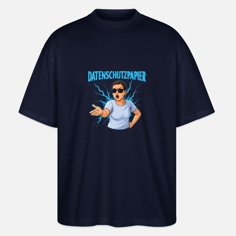 Datenschutzpapier – Satire Design - Stanley/Stella Oversized Unisex Bio T-Shirt Blaster 2.0 - Navy
