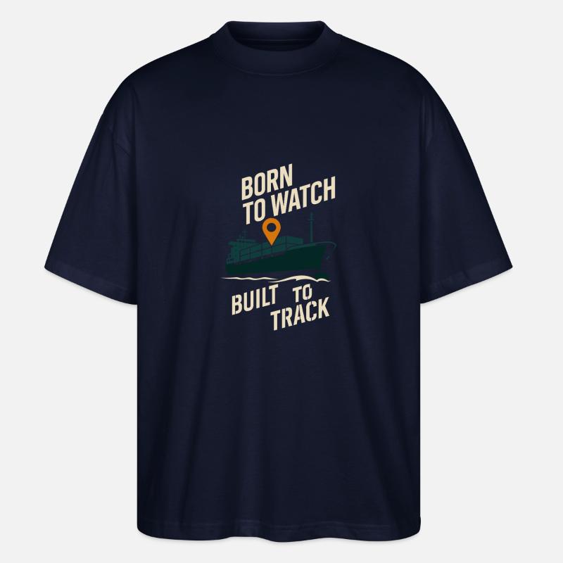 Schiff-sichtgerät Containerschiff Frachtschiff - Stanley/Stella Oversized Unisex Bio T-Shirt Blaster 2.0 - Navy