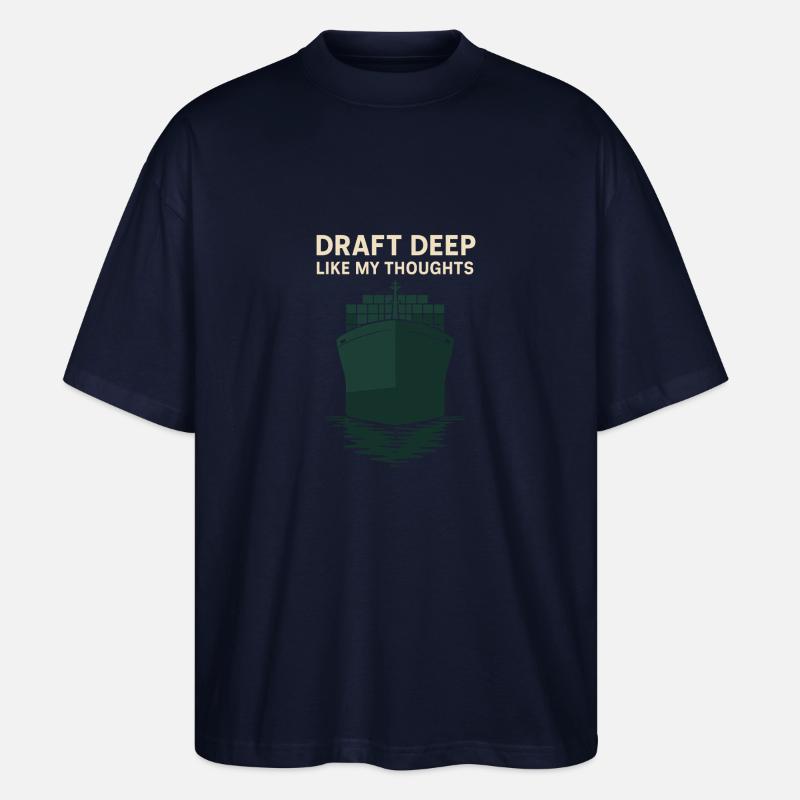 Schiff-sichtgerät Containerschiff Frachtschiff - Stanley/Stella Oversized Unisex Bio T-Shirt Blaster 2.0 - Navy