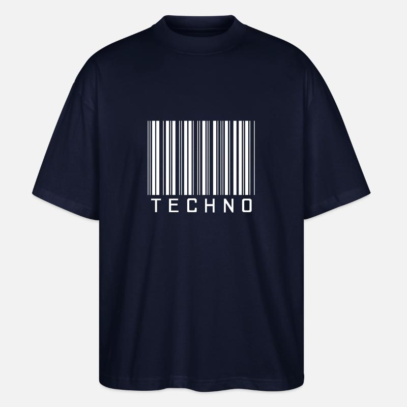 Techno Barcode - Stanley/Stella Oversized Unisex Bio T-Shirt Blaster 2.0 - Navy