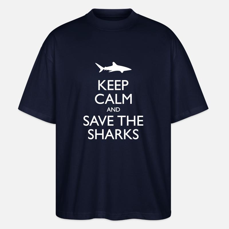 Keep Calm And Save - Stanley/Stella Oversized Unisex Organic T-shirt Blaster 2.0 - navy