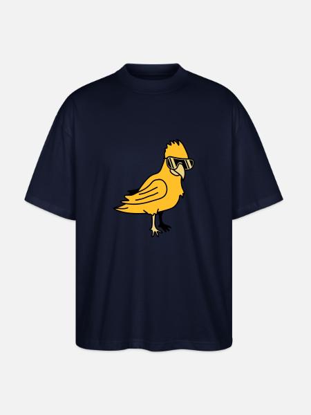 Cool Parrot Bird - Stanley/Stella Oversized Unisex Organic T-shirt Blaster 2.0 - navy