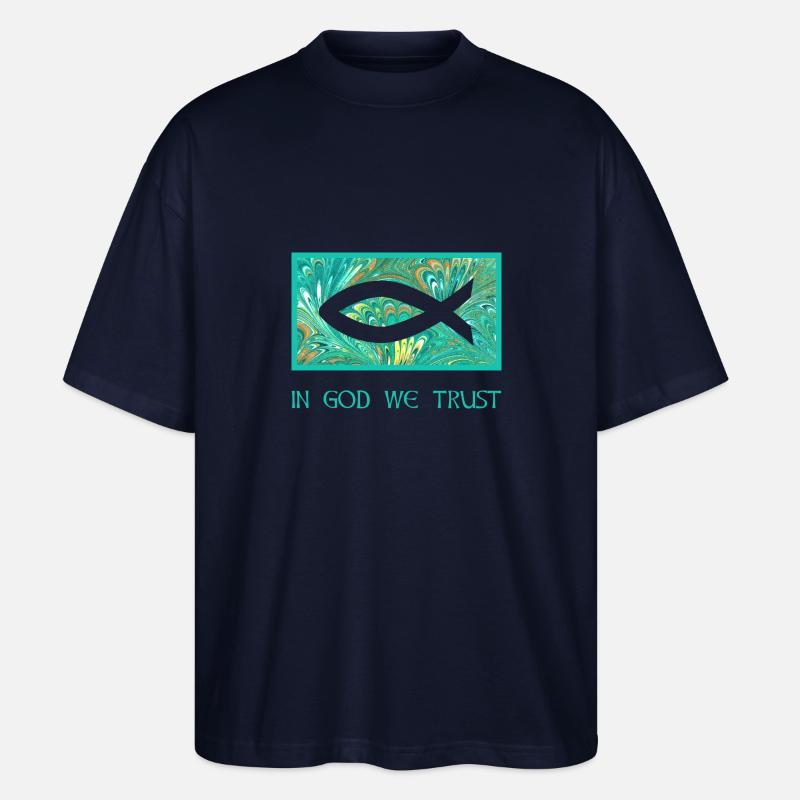 fisch ichthys e 71 - Stanley/Stella Oversized Unisex Bio T-Shirt Blaster 2.0 - Navy