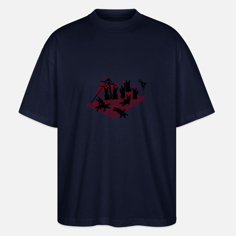 méduses radeau / medusas raft (2c) - T-shirt bio Blaster 2.0 coupe oversize Stanley/Stella Unisexe - marine