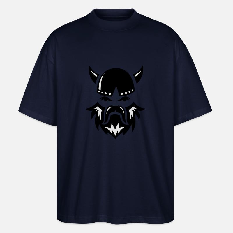 Wikinger Gesicht 2c - Stanley/Stella Oversized Unisex Bio T-Shirt Blaster 2.0 - Navy