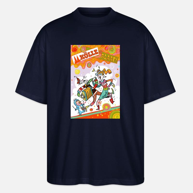 Kölner Karneval Farbenfest Alaaf - Stanley/Stella Oversized Unisex Bio T-Shirt Blaster 2.0 - Navy