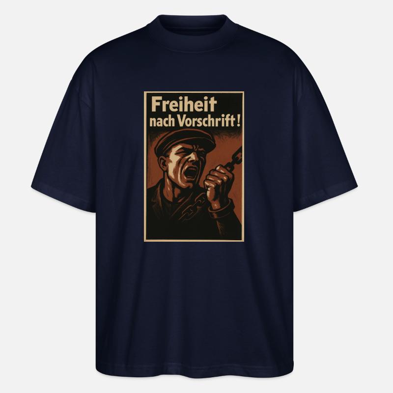 Kettenbruch Befreiungs-Poster - Stanley/Stella Oversized Unisex Bio T-Shirt Blaster 2.0 - Navy